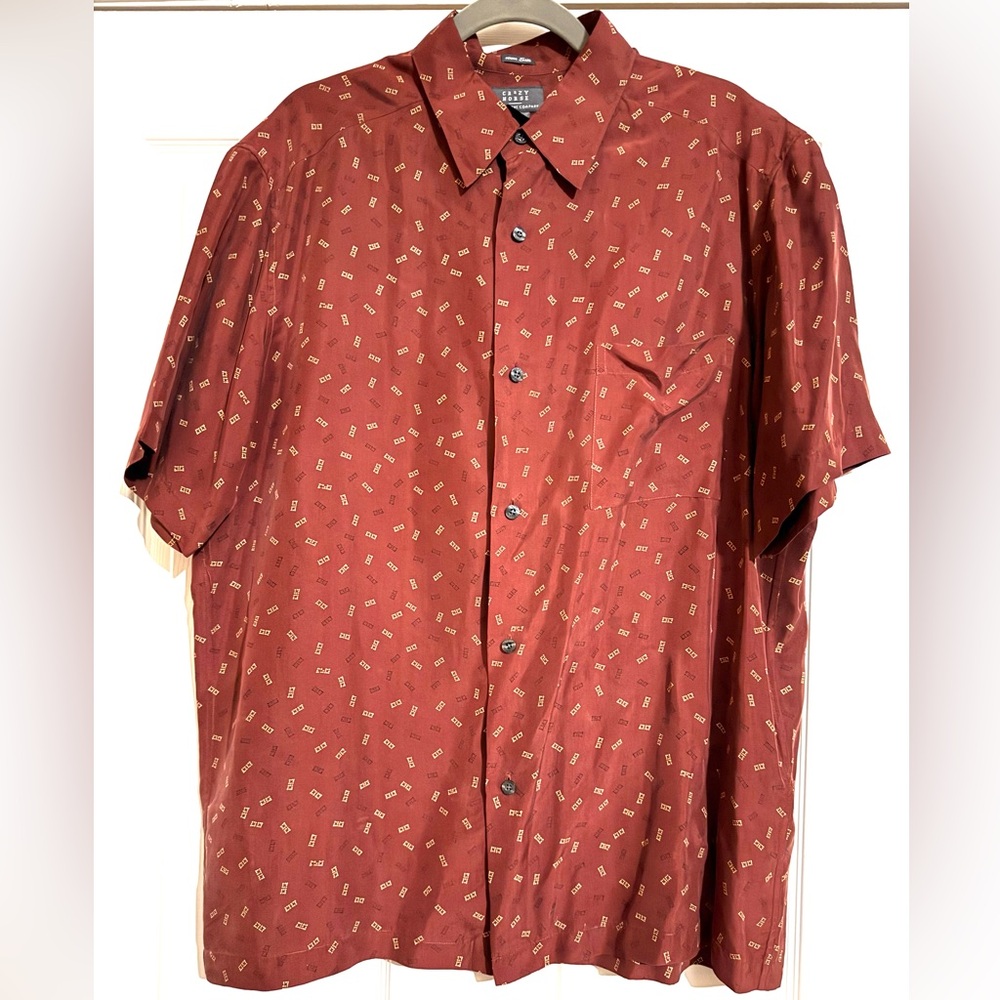 Men's Red Patterned Shirt